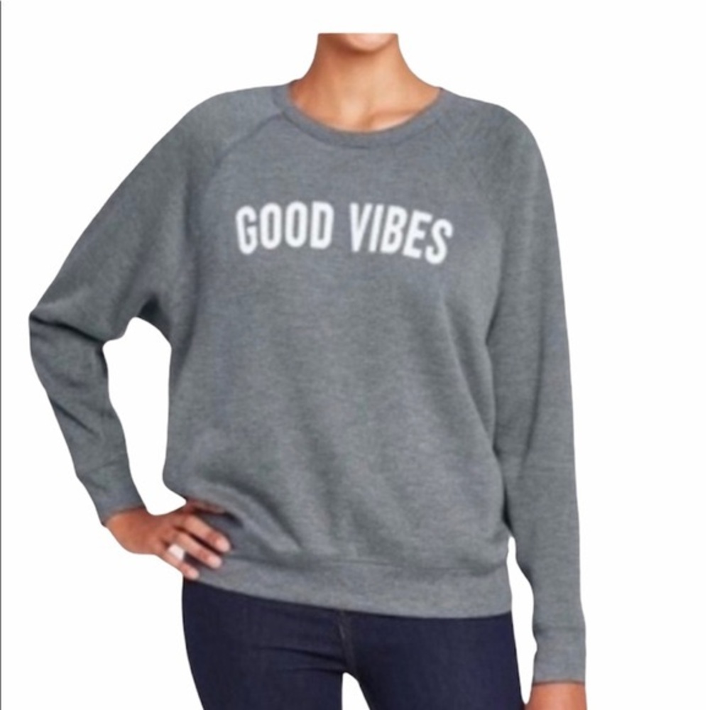 Grayson Threads Gray Good Vibes Fleece Crewneck Pullover Sweatshirt Size XXL